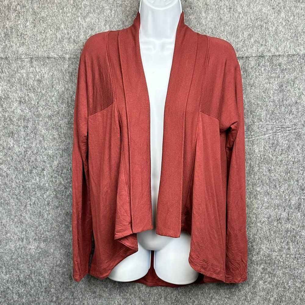 Athleta Nirvana Wear Two Ways Wrap Womens XS Brick Red Open Front Waterfall Yoga